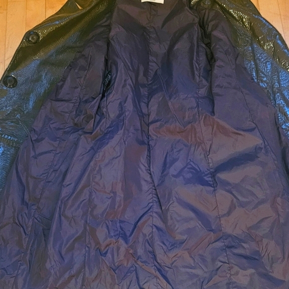 PRADA Italy Rare Women's Olive Green Genuine Patent Leather Coat w Belt Sz 38/S - Picture 10 of 16